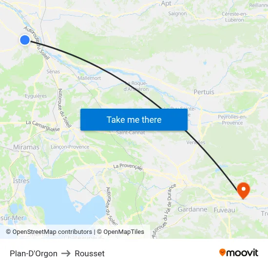 Plan-D'Orgon to Rousset map