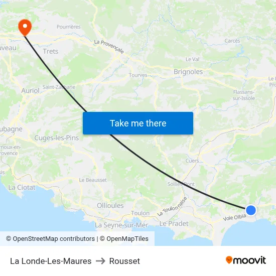 La Londe-Les-Maures to Rousset map