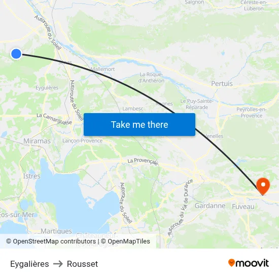 Eygalières to Rousset map