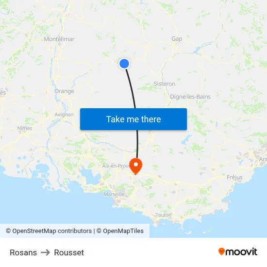 Rosans to Rousset map