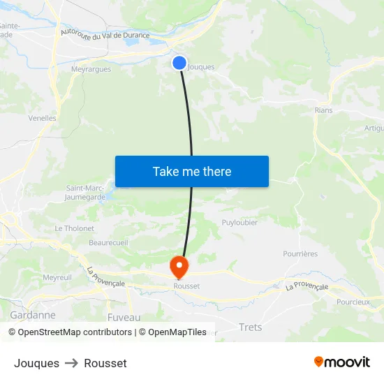 Jouques to Rousset map