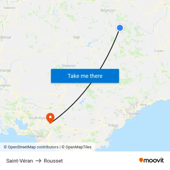 Saint-Véran to Rousset map
