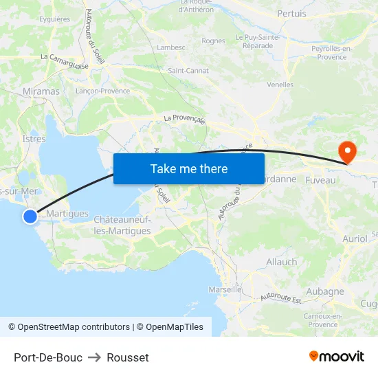 Port-De-Bouc to Rousset map