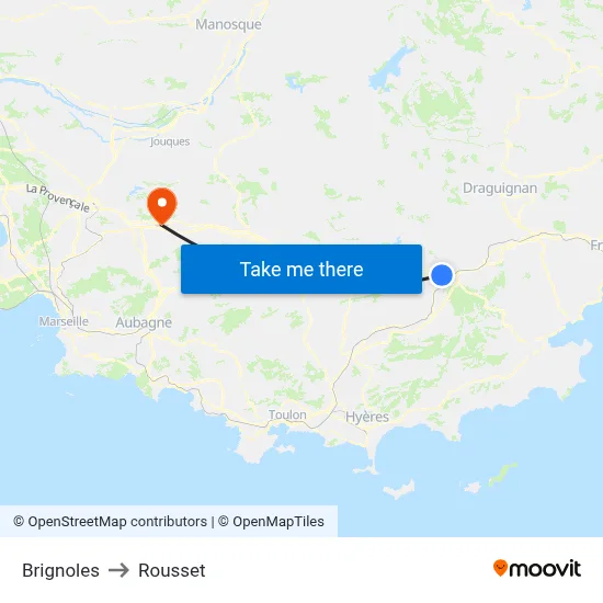 Brignoles to Rousset map