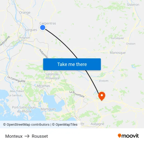 Monteux to Rousset map