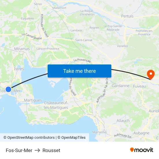 Fos-Sur-Mer to Rousset map