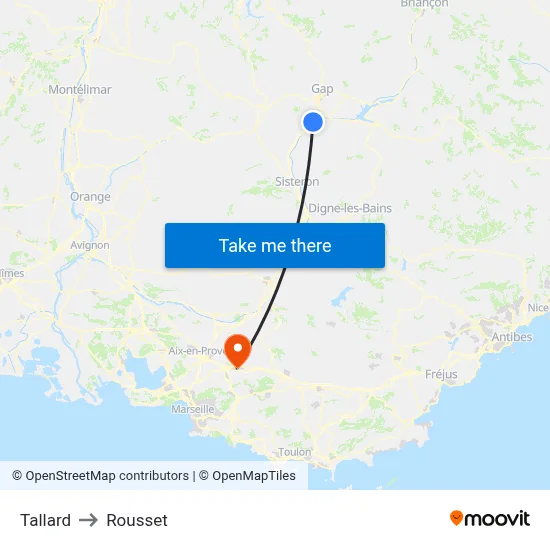 Tallard to Rousset map