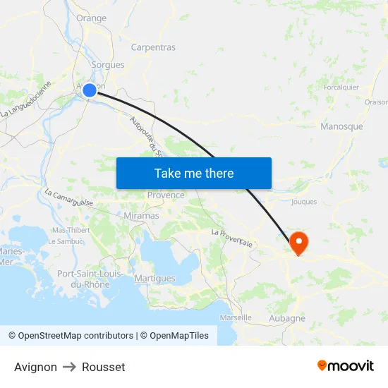 Avignon to Rousset map