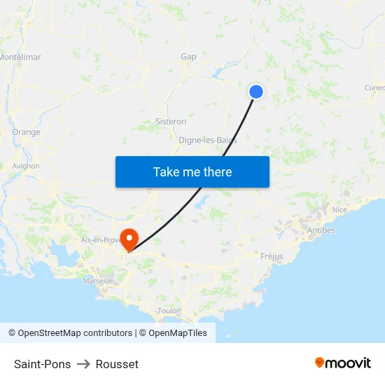Saint-Pons to Rousset map