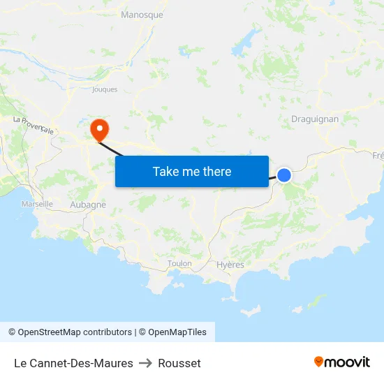 Le Cannet-Des-Maures to Rousset map