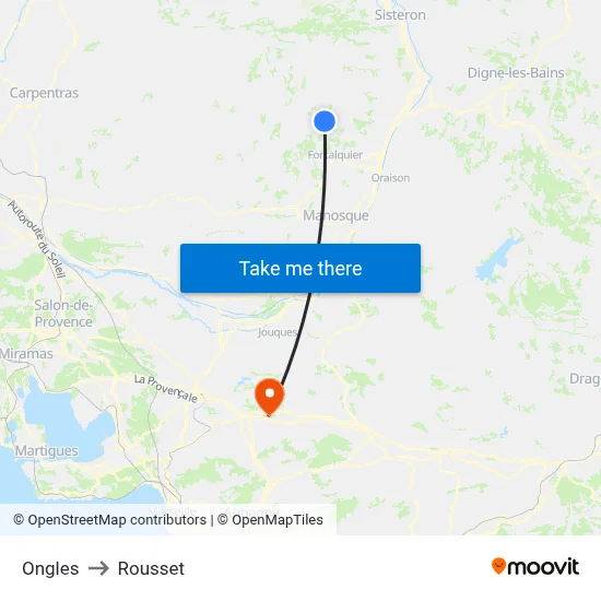 Ongles to Rousset map