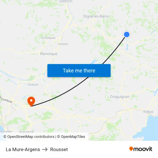La Mure-Argens to Rousset map