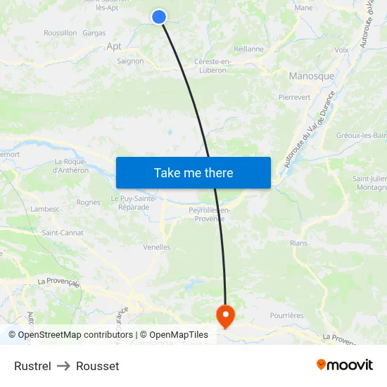 Rustrel to Rousset map