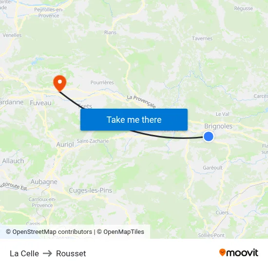 La Celle to Rousset map