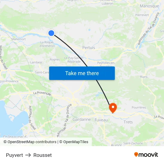 Puyvert to Rousset map