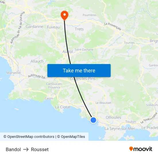 Bandol to Rousset map