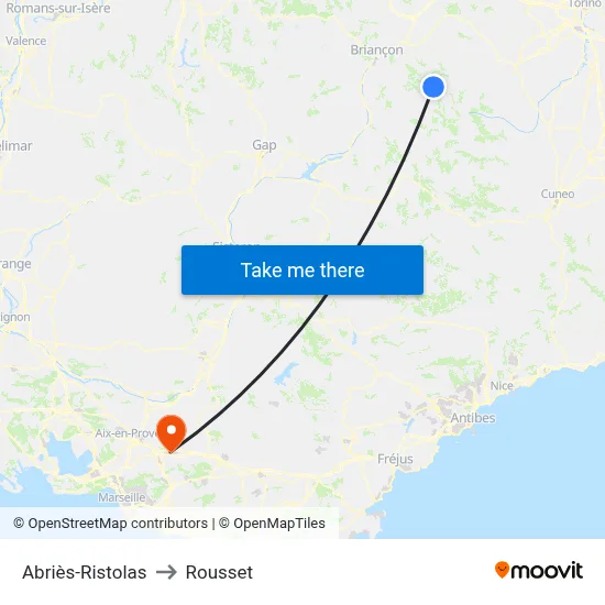 Abriès-Ristolas to Rousset map
