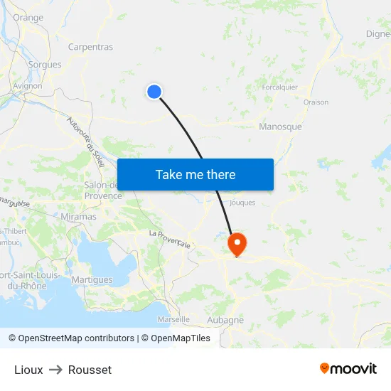 Lioux to Rousset map