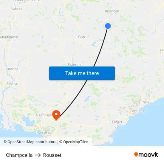 Champcella to Rousset map