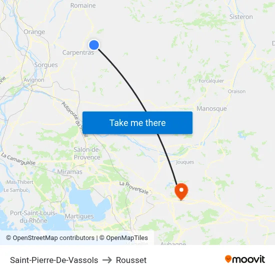 Saint-Pierre-De-Vassols to Rousset map