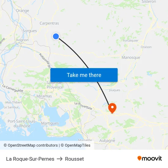 La Roque-Sur-Pernes to Rousset map