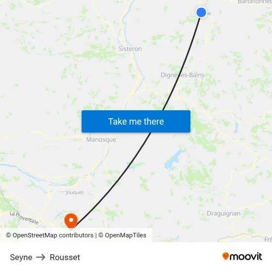 Seyne to Rousset map