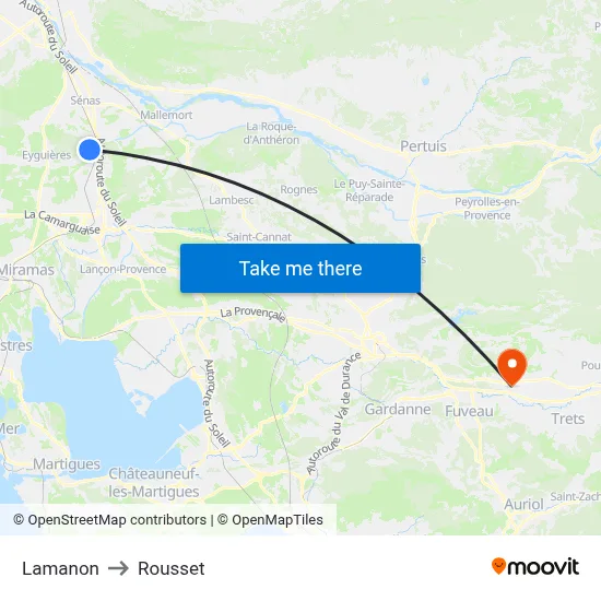 Lamanon to Rousset map