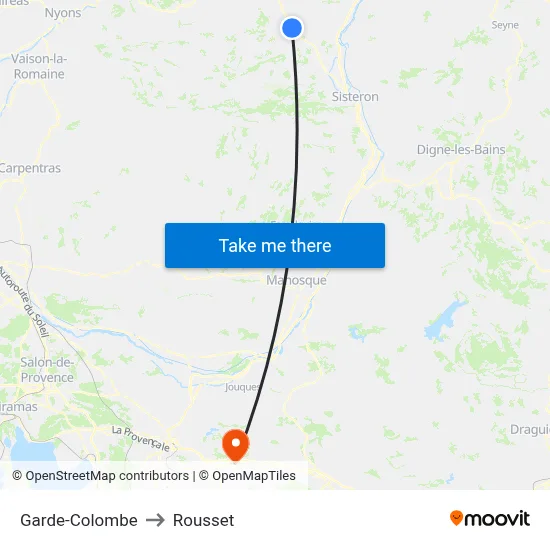 Garde-Colombe to Rousset map