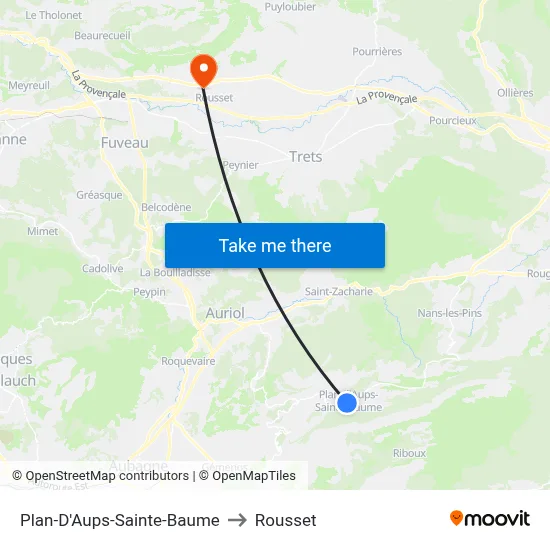 Plan-D'Aups-Sainte-Baume to Rousset map