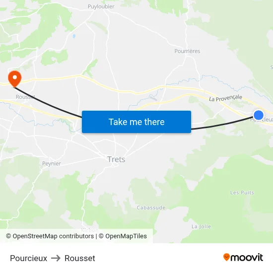 Pourcieux to Rousset map