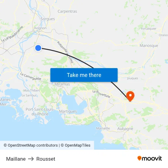 Maillane to Rousset map