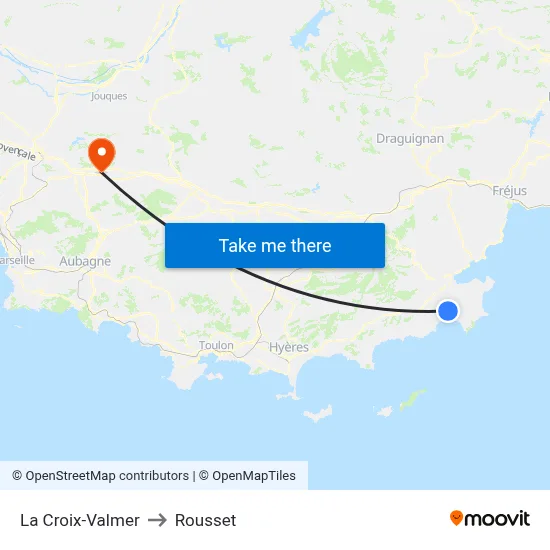 La Croix-Valmer to Rousset map