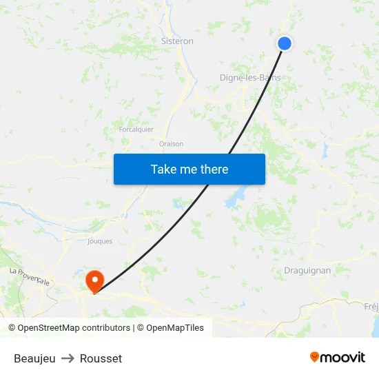 Beaujeu to Rousset map