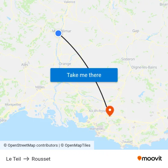 Le Teil to Rousset map