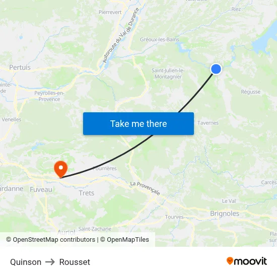 Quinson to Rousset map