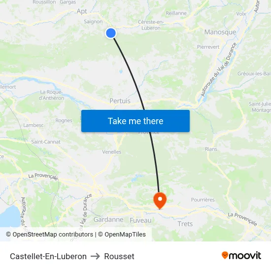 Castellet-En-Luberon to Rousset map
