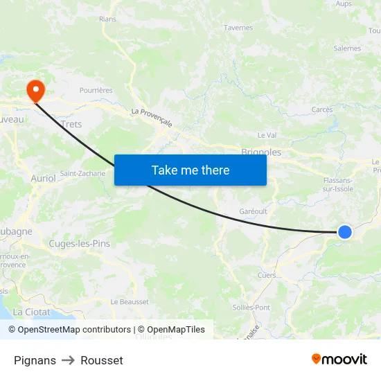 Pignans to Rousset map