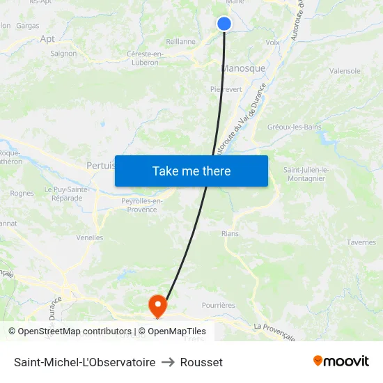 Saint-Michel-L'Observatoire to Rousset map