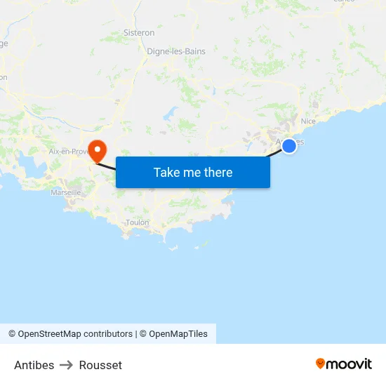 Antibes to Rousset map