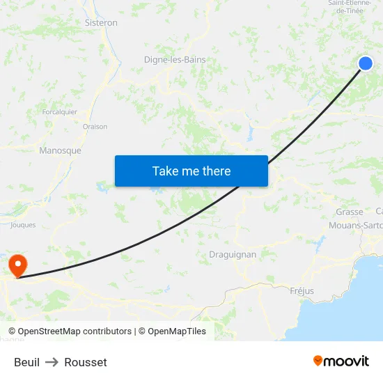 Beuil to Rousset map