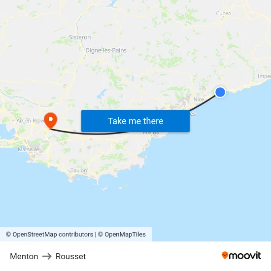 Menton to Rousset map