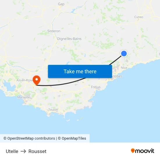 Utelle to Rousset map
