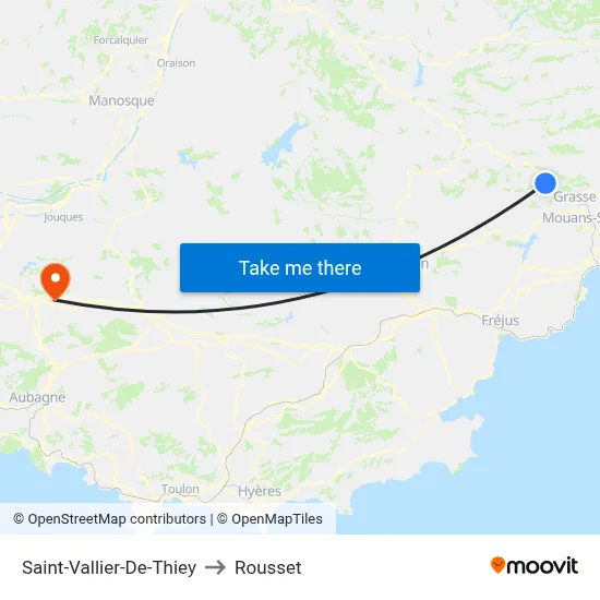 Saint-Vallier-De-Thiey to Rousset map