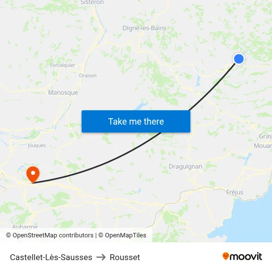 Castellet-Lès-Sausses to Rousset map