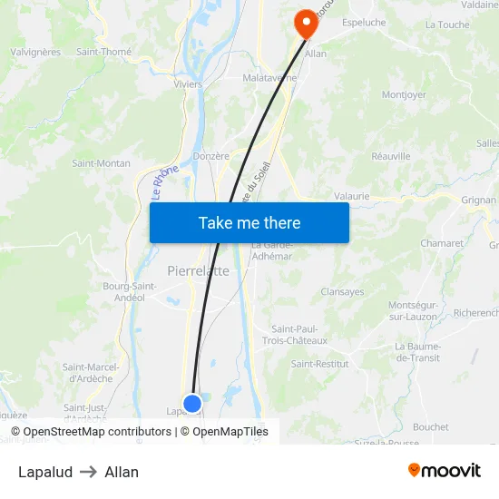 Lapalud to Allan map
