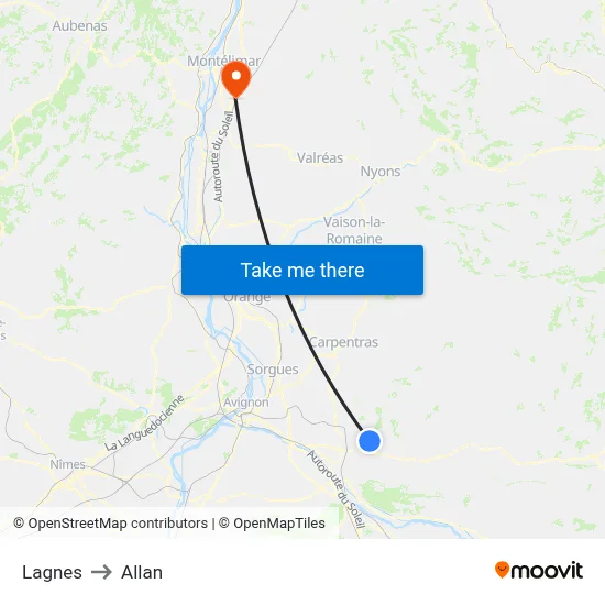 Lagnes to Allan map