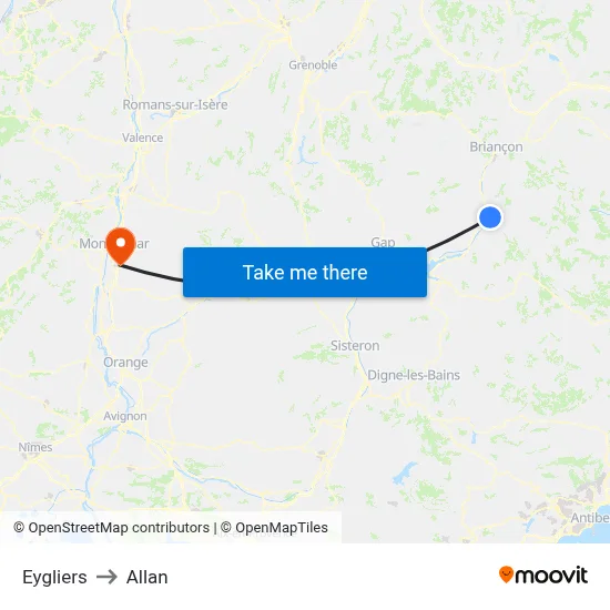 Eygliers to Allan map