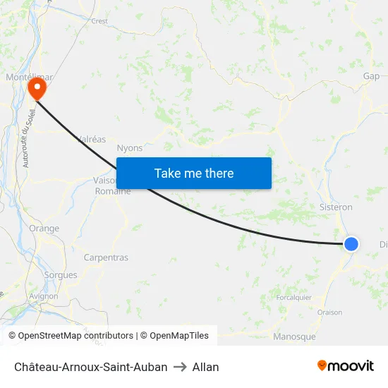 Château-Arnoux-Saint-Auban to Allan map