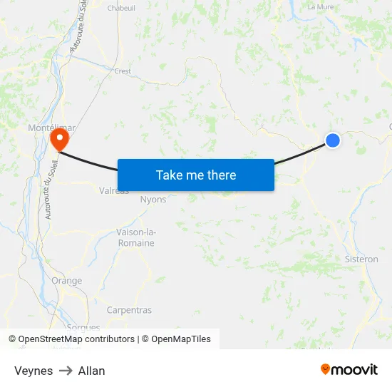 Veynes to Allan map