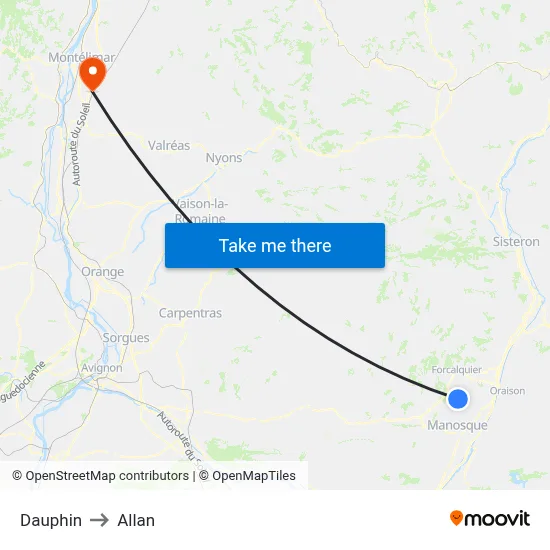 Dauphin to Allan map